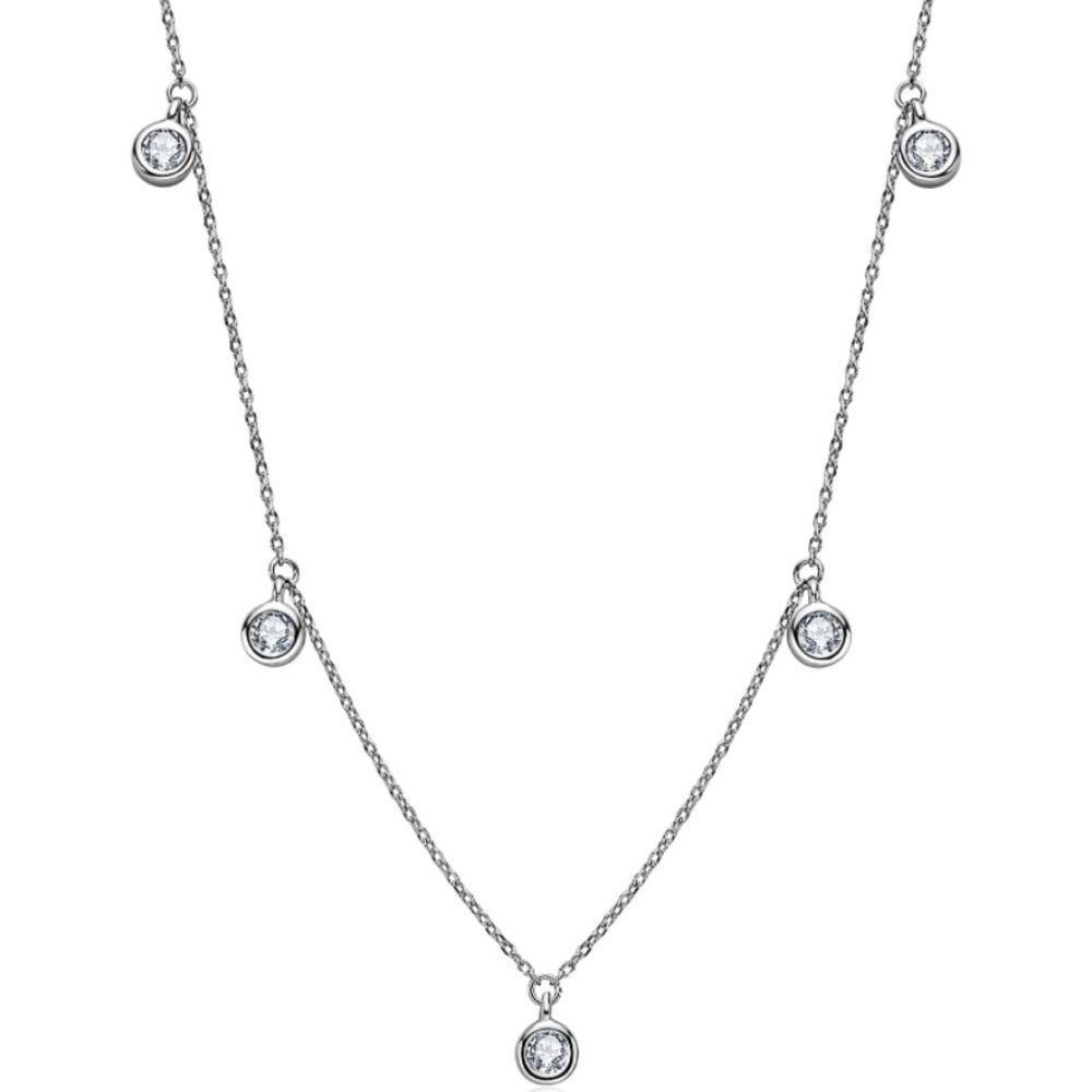 18k 925 Diamonds by the Yard Station Necklace